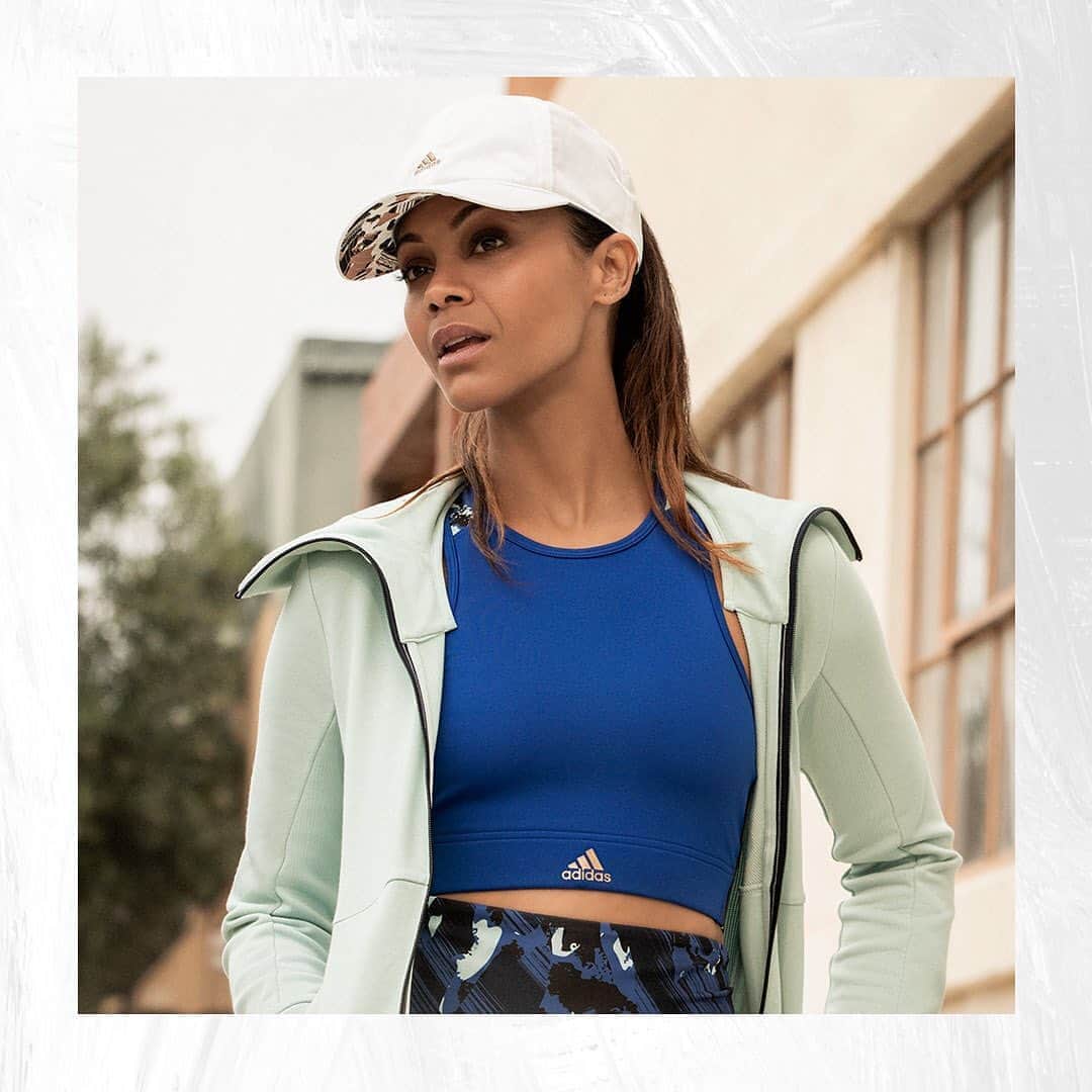 ロック&リパブリックのインスタグラム：「It’s here! 🌟Bring your best every day with the bold new @adidas x @zoesaldana collection—available now online and in select stores. #Kohls #zoesaldanacollection」