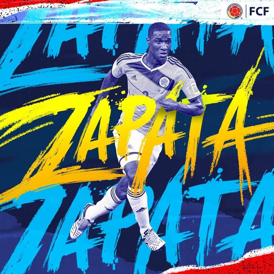 サッカー コロンビア代表チームのインスタグラム：「¡Felices 3⃣4⃣ @zapatacristian !   Queremos celebrar el cumpleaños de nuestro Mundialista con un mensaje de felicitación 👏👏. Gracias por defender los colores de la Selección 🇨🇴 con tanta lucha y entrega.   Que sean muchos años más 🥳」