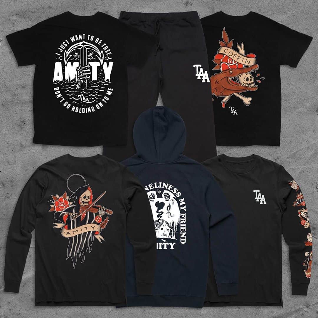 The Amity Afflictionのインスタグラム：「Australia - we have a bunch of new designs available at @24hundrednet. Limited sizes left. Link in bio.」