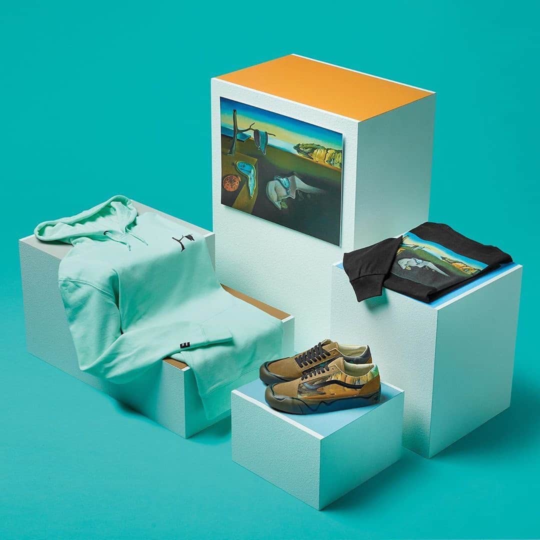 ニューヨーク近代美術館のインスタグラム：「Bring your favorite artworks with you, wherever you go.  The first installment of our collaboration with Vans debuts today, with footwear and apparel that merges iconic imagery from beloved MoMA artists—Salvador Dalí, Vasily Kandinsky, and Claude Monet—with Vans Classic silhouettes.  Shop the full assortment at #MoMADesignStores in Midtown and Soho, and online through the link in our bio. #VansMoMA」