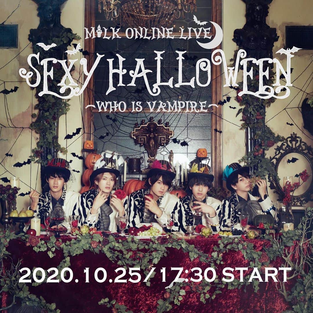 M!LKオフィシャルInstagramのインスタグラム：「🎤M!LK ONLINE LIVE🎤 SEXY HALLOWEEN ～WHO IS VAMPIRE～🧛‍♂️💉 M!LK初のハロウィンがテーマのライブが決定‼️オンラインでM!LK流のハロウィンパーティーに参加しませんか🎃 10/25(日)17:30～  @ニコニコ生放送(オンライン) https://sd-milk.com/news/3021 #MILK  #SEXYHALLOWEEN」