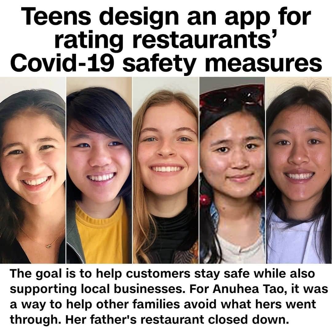 CNNさんのインスタグラム写真 - (CNNInstagram)「An all-girl coding team known as AlGIRLithm designed an app to review restaurants' Covid-19 precautions — helping customers stay safe while also supporting local businesses. Their prototype, called Safe Bites, won first place for the youth team category at MIT's annual app invention summit in August. It’s currently in the development phase.  (📸: Elsa Bosemark and AlGIRLrithm)」10月1日 9時00分 - cnn