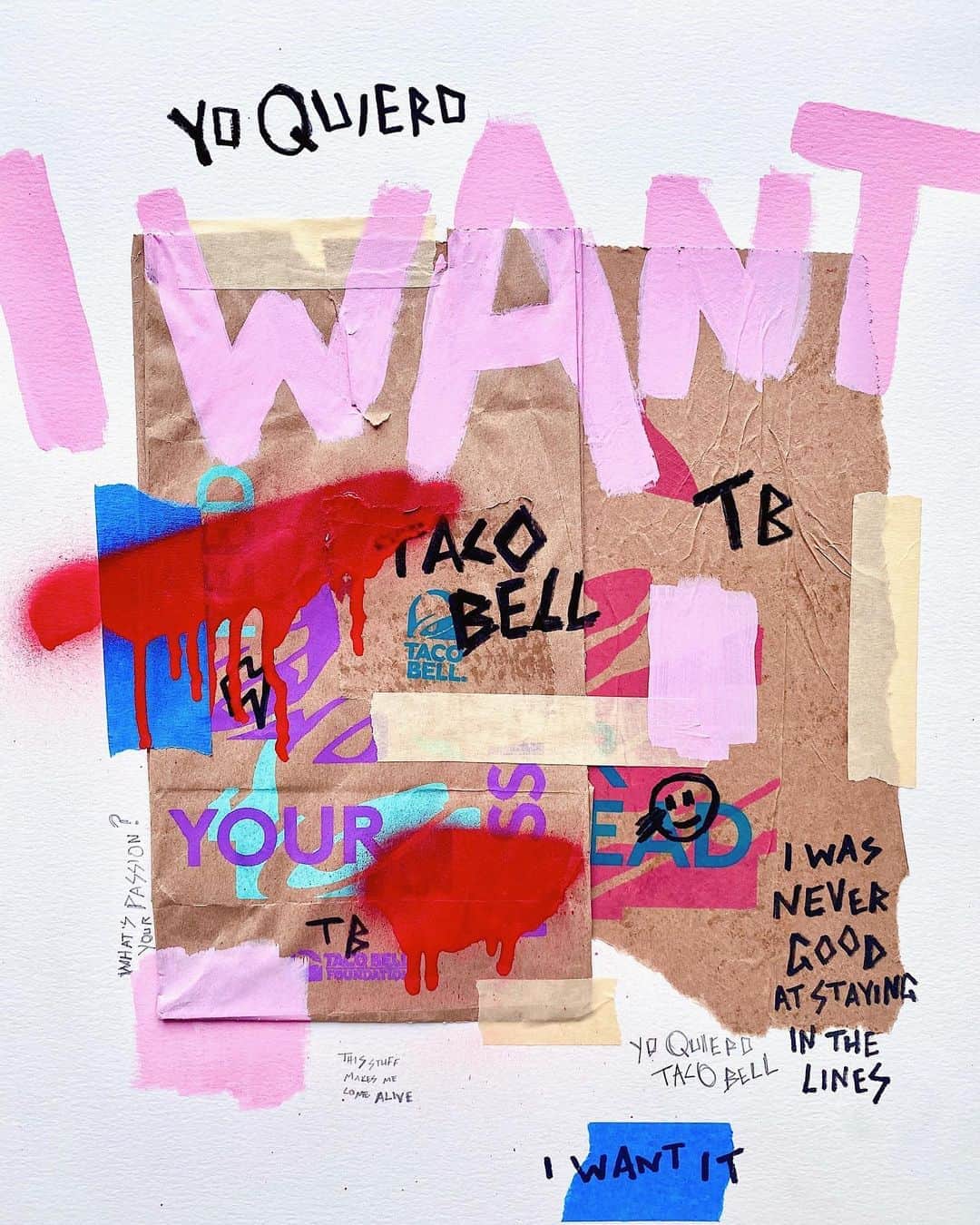 Taco Bellのインスタグラム：「The feeling is mutual, @childhood.la. #TacoBellArt」