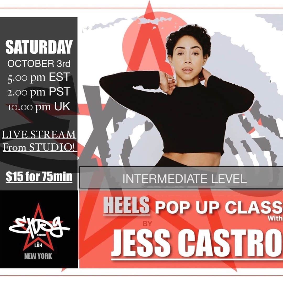 EXILE PROFESSIONAL GYMさんのインスタグラム写真 - (EXILE PROFESSIONAL GYMInstagram)「SATURDAY 10.3 @iliajessicacastro drops her Heels Pop Up Workshop 👠🔥 Register NOW for class starting at 5:00pm (EST) 🔗 in BIO 🙌   Click ‘Book’ and create an account OR login in to your Mind Body account to reserve ✔️ $15 online class ✔️ Private login link will be sent via email 15 minutes prior to class start 👀  ZOOM TIPS 👀 If using 📱 Zoom app best way to go 👍 Please use ‘mute’ button when not speaking. We encourage displaying your video for teacher feedback! See you on the dance floor」10月1日 2時16分 - expg_studio_nyc