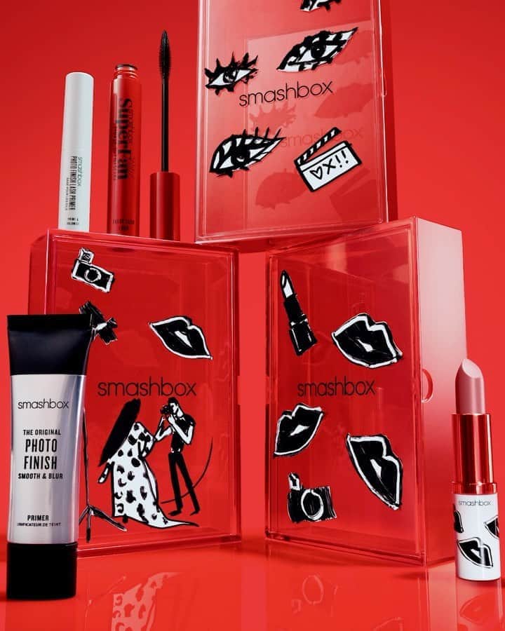 Smashboxのインスタグラム：「‼️ SMASHBOX X @drawbertson ‼️   Introducing our 2020 Holiday Collection with limited edition gift sets & playful reusable boxes 💋PS: you may see a NEW product alongside some cult favorites 😉  Music by @sssproduct」