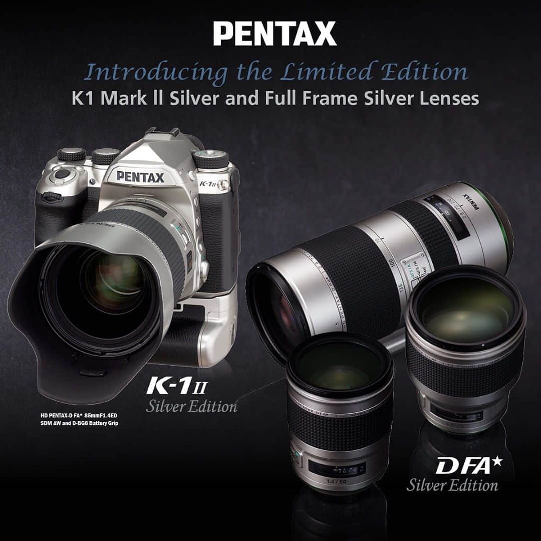 Ricoh Imagingさんのインスタグラム写真 - (Ricoh ImagingInstagram)「The K1 Mark II Limited Edition Silver Camera and Lenses are now available to purchase! us.ricoh-imaging.com.」10月1日 3時39分 - ricohpentax