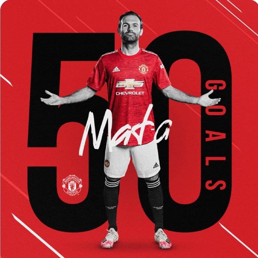 フアン・マタのインスタグラム：「50 ⚽️ @manchesterunited ❤️🔴🔥」