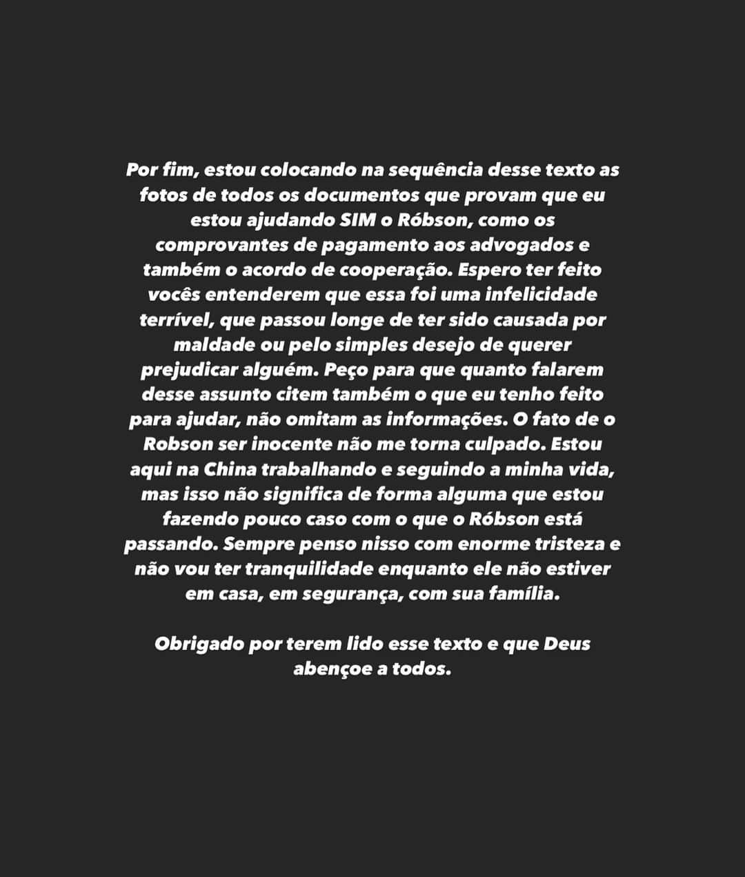 フェルナンド・ルーカス・マルチンスさんのインスタグラム写真 - (フェルナンド・ルーカス・マルチンスInstagram)「Boa noite a todos. Segue a sequência de fotos com meus esclarecimentos sobre a questão envolvendo o Robson e documentos que provam que ele tem recebido minha ajuda. Publicarei mais recibos no próximo post.」10月1日 7時18分 - ofernando17