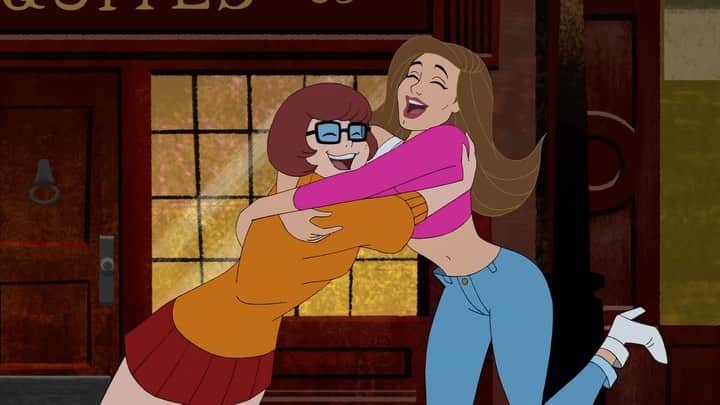 ジジ・ハディッドのインスタグラム：「IT’S ME & THE MYSTERY GANG !!!!!!?!!!! 🤩🤩😁🥳🤯😭 Tune in to ‘Scooby Doo & Guess Who?’ TOMORROW on the @Boomerangtoons streaming app to catch us solving a fashion mystery in Pariiii🥖🥐🐾🔎 #ScoobyDooandGuessWho #scoobydoo」