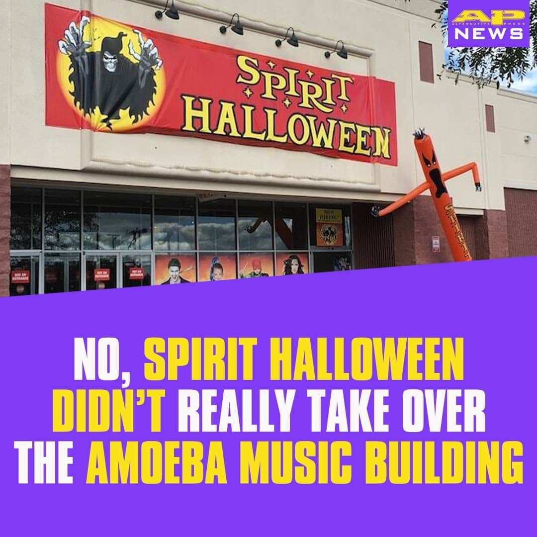 Alternative Pressさんのインスタグラム写真 - (Alternative PressInstagram)「Sorry guys, but @SpiritHalloween isn’t actually taking over the old @amoeba_music building for Halloween⁠ LINK IN BIO⁠ .⁠ .⁠ .⁠ #halloween #halloweentime #halloweenseason #spirit #spirithalloween #amoebamusic #altpress #alternativepress」10月1日 10時30分 - altpress