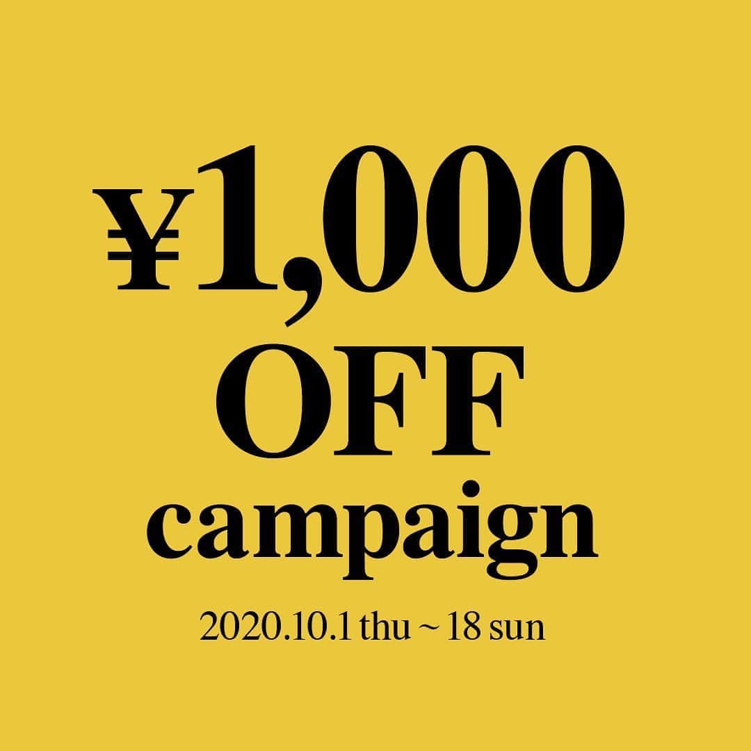 marbleSUD(マーブルシュッド) のインスタグラム：「本日より「秋の1,000円OFFキャンペーン」がスタートしました。会員登録をされているお客さまを対象に、税込10,000円以上のお買い物で1,000円OFFになるとってもお得なキャンペーンです。  それだけではありません！ご利用いただけるチャンスはおひとりさま2回☆直営店・online shop、各1回ずつご利用いただけます。  online shopをご利用の際は、決済画面に表示されるクーポンコード入力欄に【mb337sd】をご入力ください◎ 会員登録がまだの方も、その場でのご登録で対象となりますので、ぜひこの機会にご登録くださいね♪  開催期間：10月1日(木)〜18日(日) ※online shopのクーポン使用可能期間は10月1日(木)10:00〜18日(日)23：59です。」