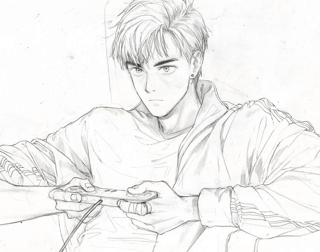のインスタグラム：「🎮📺﻿ ﻿ (Thank you for the previous posts comments! 💙)﻿ ﻿ #drawing #pencildrawing #illustration #イラストグラム #えんぴつ #お絵描き #일러스트레이션 #그림스타그램 #originalcharacter」