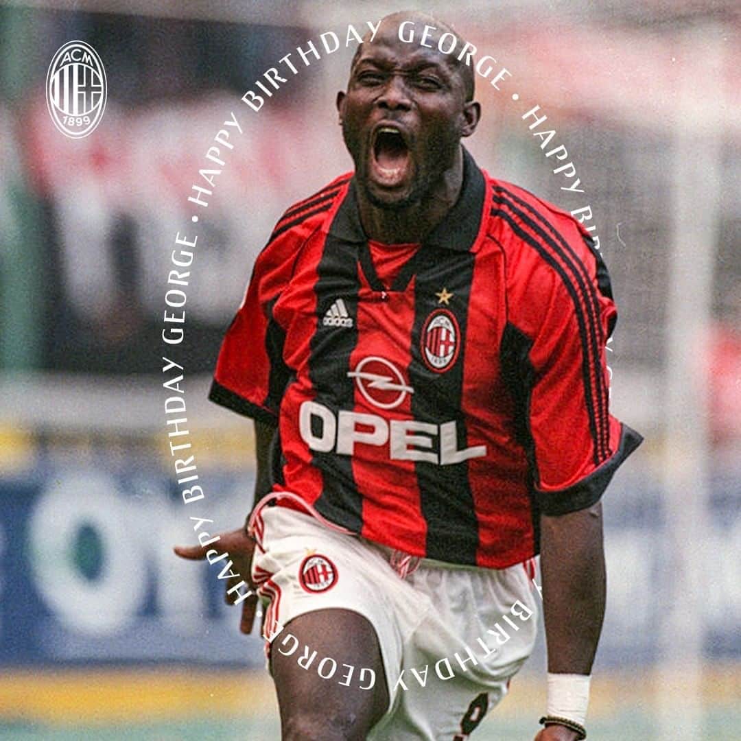 ACミランさんのインスタグラム写真 - (ACミランInstagram)「The one and only George Weah turns 54 today, have a splendid birthday 🦁🇱🇷 #SempreMilan」10月1日 16時30分 - acmilan