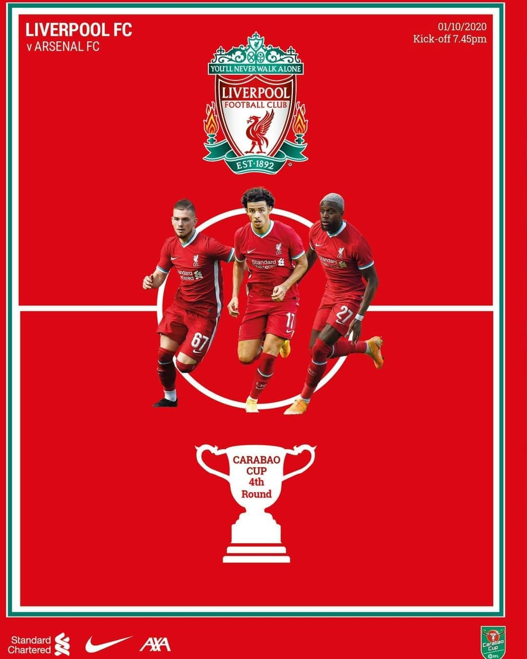 リヴァプールFCさんのインスタグラム写真 - (リヴァプールFCInstagram)「Back at Anfield. Back vs @Arsenal 👊🔴 Our Carabao Cup clash programme cover 📸 #LFC #LiverpoolFC #CarabaoCup」10月1日 20時02分 - liverpoolfc