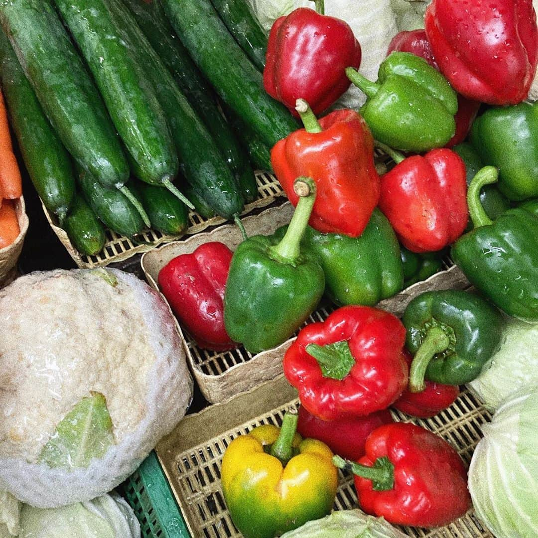 瀬戸晴加のインスタグラム：「マーケットの野菜達が一瞬クリスマスの装飾に見えた👩🏻‍🍳笑 カラフルで綺麗！  #japan#tokyo#food#thai#thaifood#chiangmai#lifestyle #cooking#kitchen#dinner#yummy#せとはるキッチン #レシピ#器 #うつわ #一人暮らしごはん#タイ#タイ料理#野菜#aloi#美味しい#アロイ」