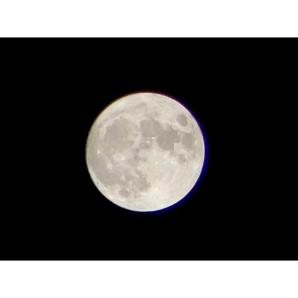 VANRIのインスタグラム：「* 見事な満月🌕 双眼鏡に携帯カメラをつけて撮りました。 スヴァールバル諸島で動物を見つけた時も 同じ手法でホッキョクグマやアザラシ撮ってたなぁ #中秋の名月 #月見 #20201001」
