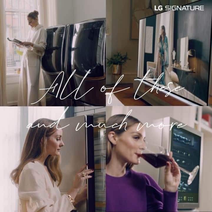 オリヴィア・パレルモのインスタグラム：「Introducing my new partnership with @lg_signature! 🎉🎉🎉 With all of the time spent at home this year, there was a silver lining in a new appreciation for my appliances 🤗  A sense of luxury I mostly reserved for clothing, accessories, and interior decor, I was finding in the simplicity and efficiency of technology - #LGSignature gave me that without having to sacrifice beauty. Just goes to show the endless possibilities of the synergy between technology and art! 🔌❤️🖼 #LGSIGNATURExOlivia」