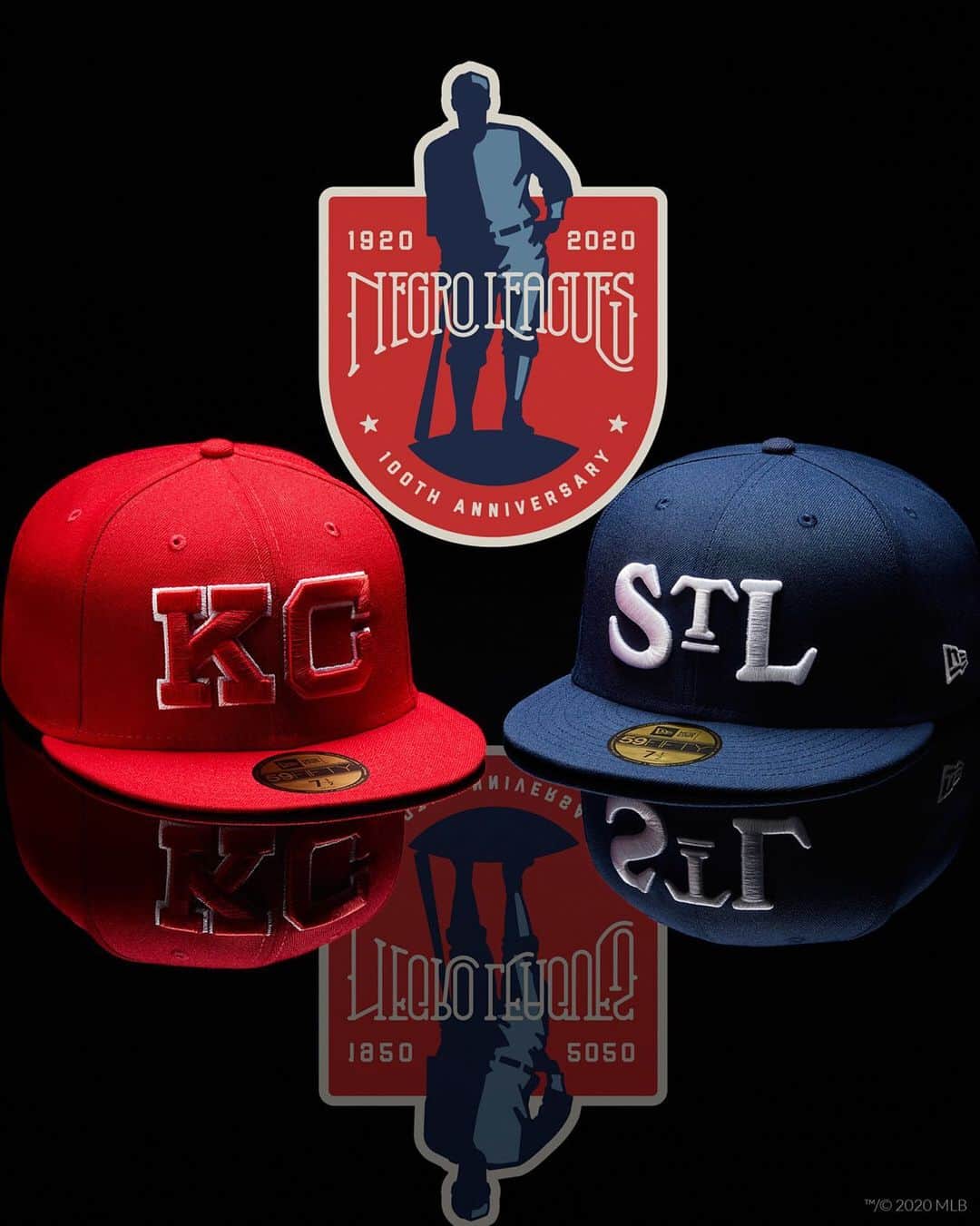 ニューエラ・キャップのインスタグラム：「Worn on Major League Baseball fields last week, we celebrate the league that changed the game forever. The Negro League 100th Anniversary Collection features a wool cap with official team wordmark. Get yours at neweracap.com . Link in bio」