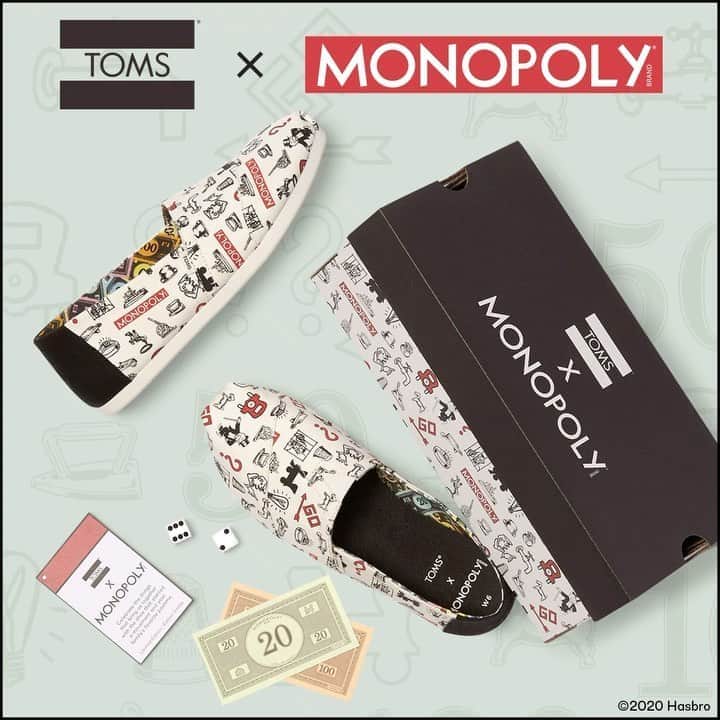 トムズシューズのインスタグラム：「A limited-edition collection worth rolling the dice on, celebrating 85 years of Monopoly.」
