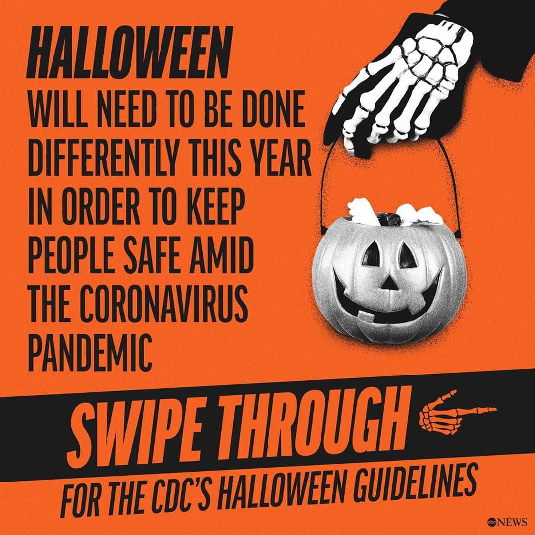 Good Morning Americaさんのインスタグラム写真 - (Good Morning AmericaInstagram)「Halloween will need to be done differently this year in order to keep people safe due to COVID-19. Swipe through for the CDC's guidelines on #Halloween this year. SEE LINK IN BIO FOR MORE.」10月2日 0時49分 - goodmorningamerica