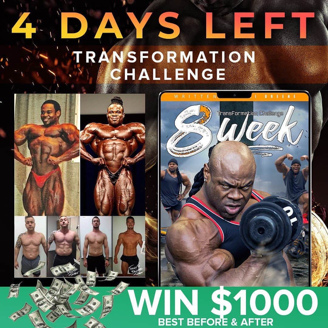 カイ・グリーンのインスタグラム：「🔥4 DAYS LEFT TO JOIN Entries Closing Fast Ya’ll Join My First Ever Challenge & The Best Transformation WILL WIN $1,000 and a 1 Year @dynamikmuscle sponsorship  🗓A FULL 8 WEEK PROGRAM Giving you all the tools (Diet/Training) you need to make BIG CHANGES in your physique!  💪🏾 8 Weeks Of Intense Workouts 🍏 8 Week Nutrition / Meal Plan 🗯 Daily Text From Me 👥 Private Facebook Group 🎆 For Male & Female 🌏 Yes! Worldwide Entry  👉🏾Click the link in bio to join the 8 Week Challenge. Spots limited...LETS WORK!!」