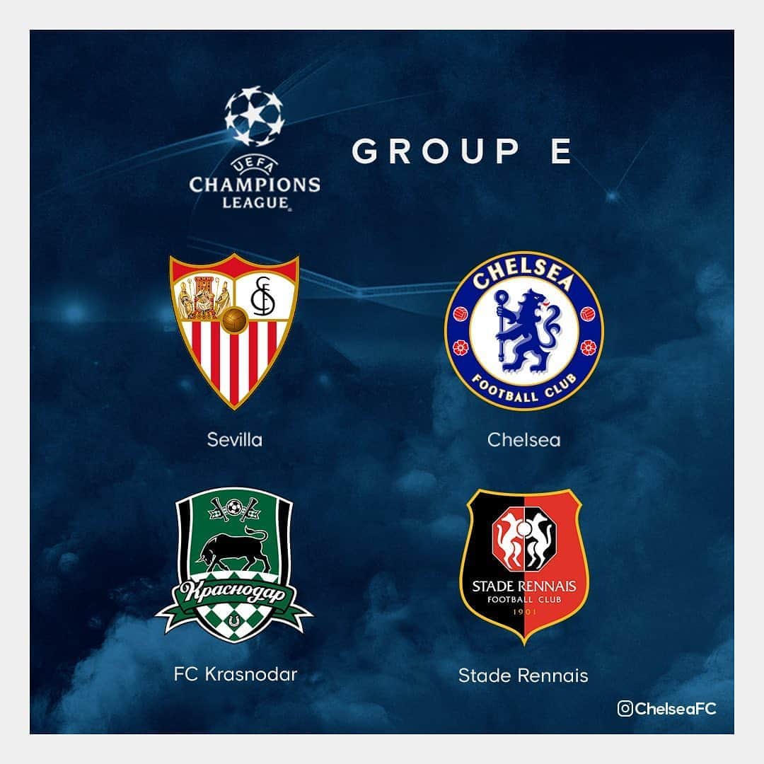 チェルシーFCさんのインスタグラム写真 - (チェルシーFCInstagram)「Here’s our group for this season’s @ChampionsLeague! Thoughts? 🤔 #UCLdraw #CFC #Chelsea」10月2日 1時28分 - chelseafc