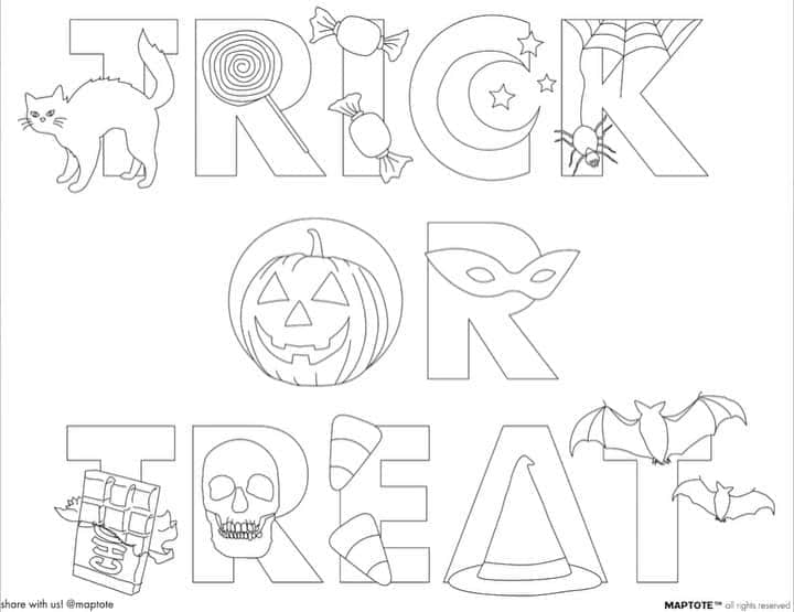 マップトートのインスタグラム：「Happy October! To celebrate autumn we've create three new FREE coloring pages to print at home. Head to the link in bio to print yours and be sure to share with us once the little ones have completed them 🎃🍁⁠⠀ .⁠⠀ .⁠⠀ #FreeDownload #KidsActivities #TrickOrTreat #HalloweenDIY #Coloring」