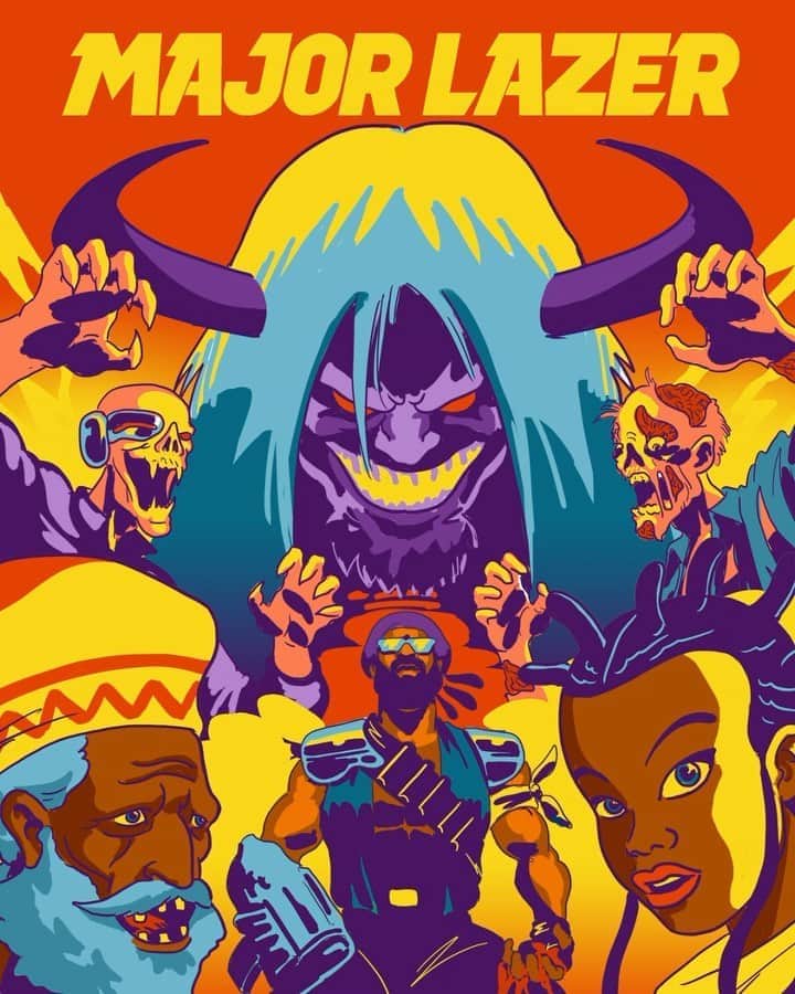 メジャー・レーザーのインスタグラム：「YEAR NEGATIVE ONE - THE MAJOR LAZER ORIGIN STORY. A GRAPHIC NOVEL ILLUSTRATED BY OUR VERY OWN @FERRY_GOUW. AVAILABLE FOR PRE ORDER NOW. @Z2COMICS」