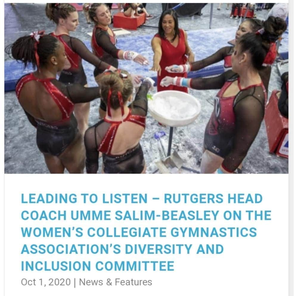 Inside Gymnasticsさんのインスタグラム写真 - (Inside GymnasticsInstagram)「“I think when you have coaches who are really interested in the well-being of their student-athletes, you can accomplish a lot.”   See link in bio or InsideGym.com for our interview with Rutgers head coach Umme Salim-Beasley on the Women's Collegiate Gymnastics Association's diversity and inclusion committee.  @usbeasley @rutgersgymnastics @wcgagym   #insidegymnastics #magazine #interview #bettertogether #gymnast #gymnastics #gymnastalliance #athlete #athletes #ncaa #ncaagymnastics #diversity #inclusion #studentathletes #community」10月2日 2時15分 - insidegym