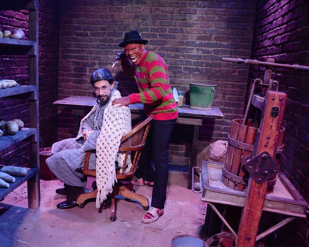 A.J.のインスタグラム：「Come closer if you dare!!! Happy (almost) Halloween from Norman Bates and Freddy Krueger.」