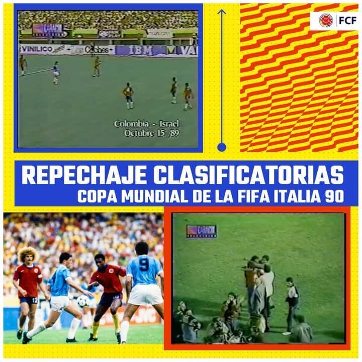 サッカー コロンビア代表チームのインスタグラム：「¡Hace 31 años regresamos a una Copa del Mundo de Mayores! 🏆  El 30 de octubre de 1989 nuestra Selección selló su clasificación a la Copa Mundial de la FIFA Italia 90 🇮🇹, tras empatar 0-0 🆚 🇮🇱, haciendo valer el 1-0 del partido de ida, donde anotó el recordado Albeiro “Palomo” Usuriaga.   #VamosColombia 🇨🇴」