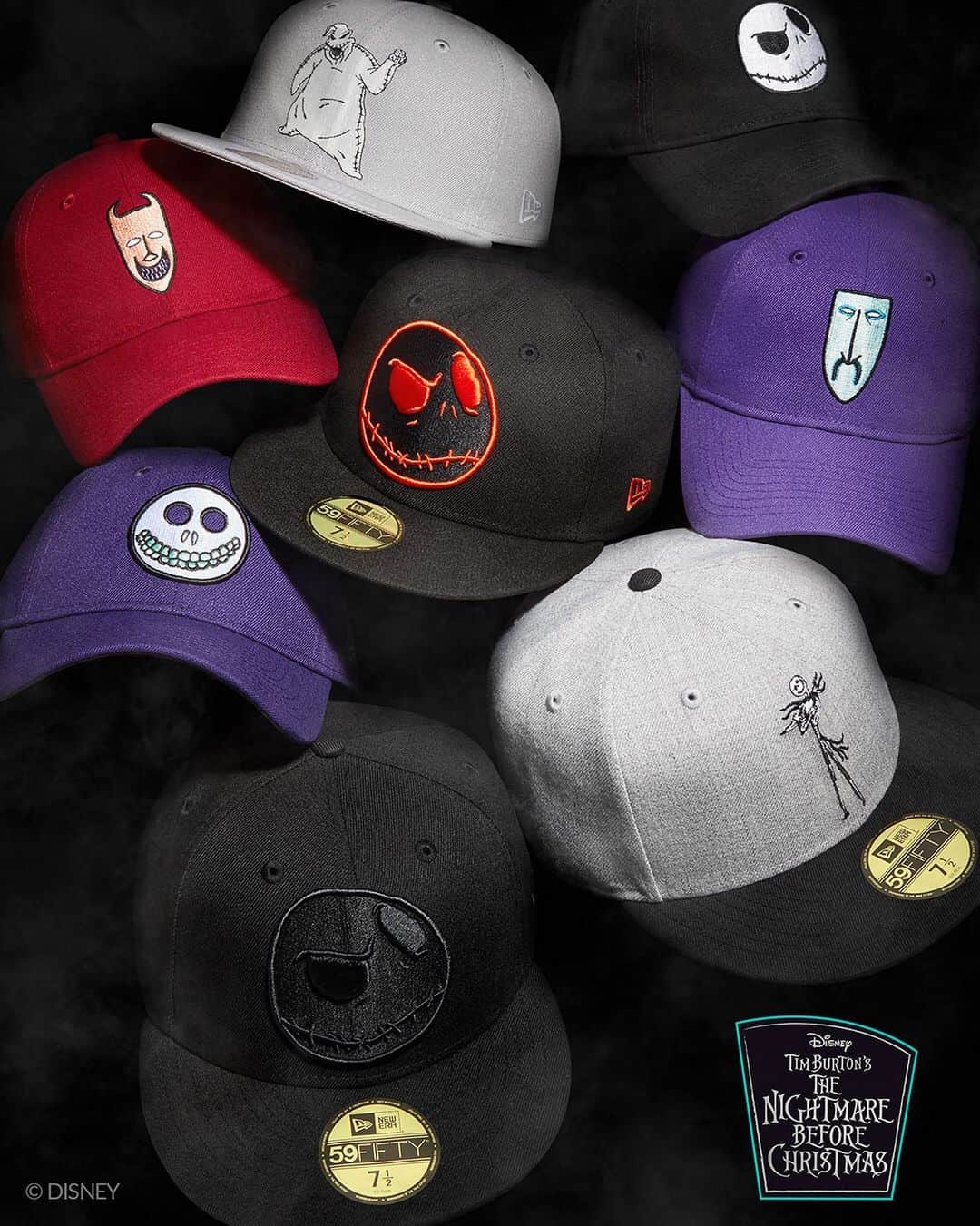 ニューエラ・キャップのインスタグラム：「The Nightmare Before Christmas is back with new colorways. Available exclusively at neweracap.com . Link in bio to shop」