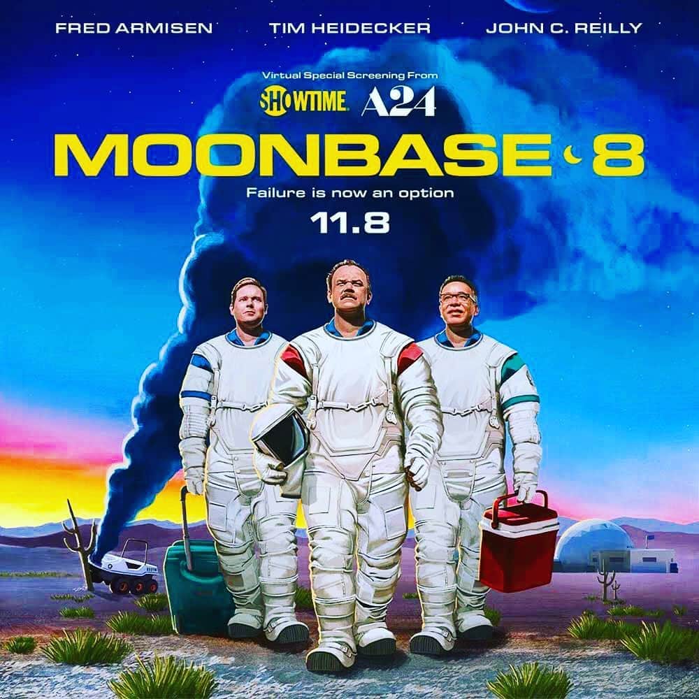 ヤスミン・アル＝マスリーのインスタグラム：「Thank you @showtime for my space surviving kit 😍😍 loved attending the  #moonbase8 digital screening premiere.. I am excited for America to see the show’s take on white male representation, honest, relevant, heart breaking and funny .. also quarantine life from the perspective of Astronauts  which puts so many things in perspective !! MOONBASE 8 Premieres on SHOWTIME Sunday, November 8th at 11pm ET/PT #narratives flipping and #fun while dreaming of the #moon ❤️🚀 🌚」