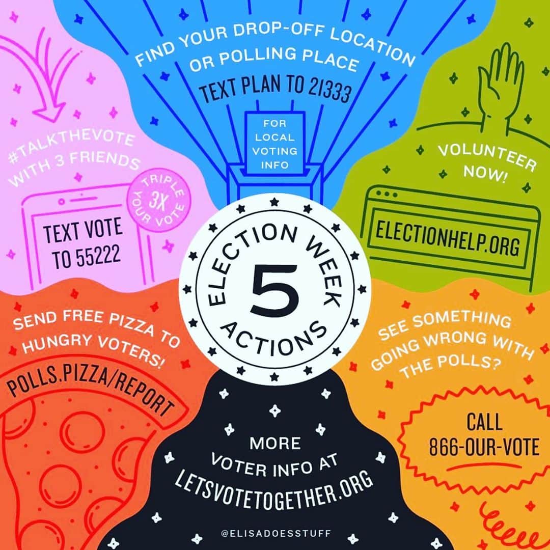 ジェシカ・キャプショーのインスタグラム：「Helpful tips...FIVE MORE DAYS until the election. Let’s make sure that EVERYONE’S voice is heard and their vote is counted. #vote」