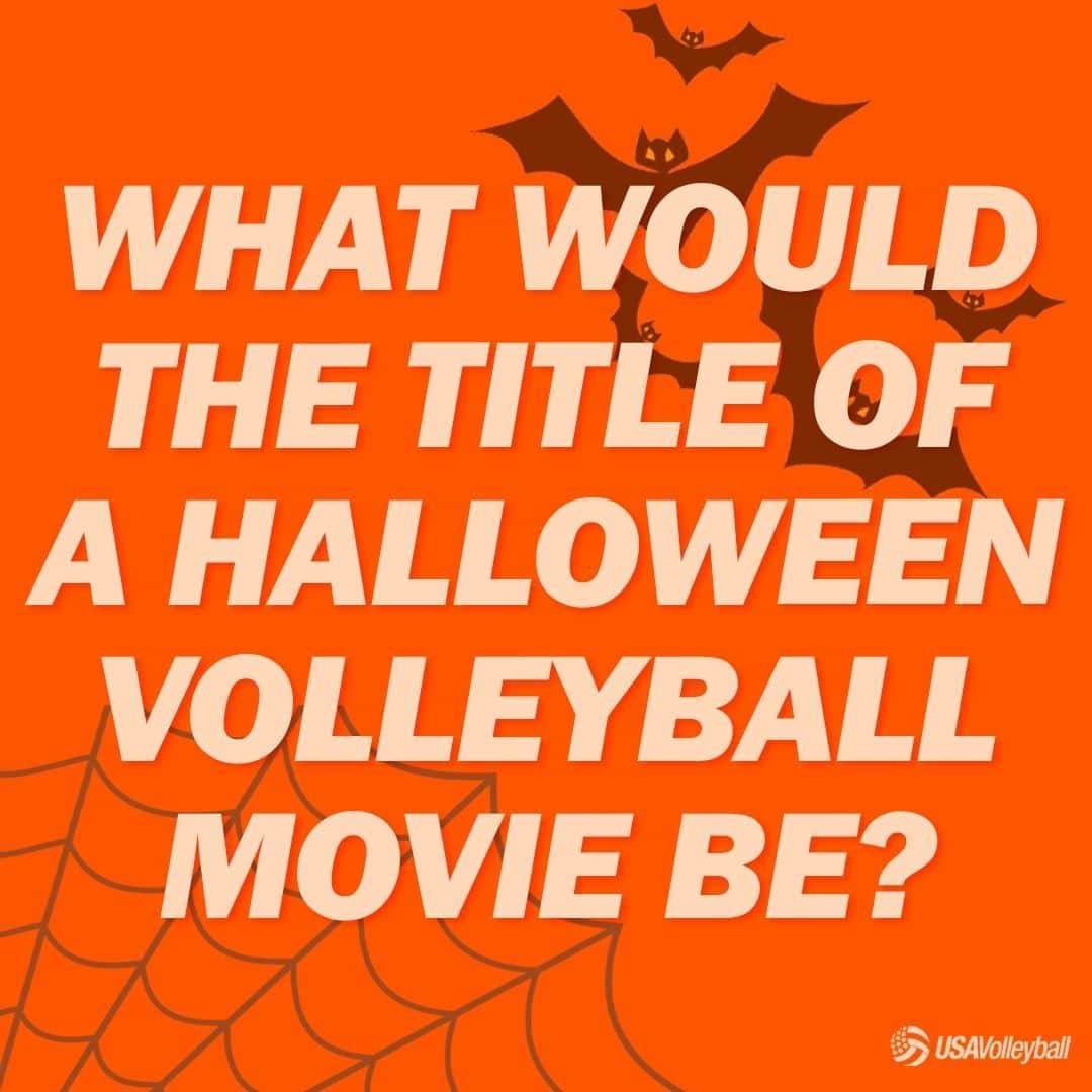 USA Volleyballさんのインスタグラム写真 - (USA VolleyballInstagram)「Come up with your own Halloween volleyball movie title! 🎃🧛‍♂️🕸  Here's a couple examples to spark creativity... The Nightmare Before Volleyball 💀 and The Haunted Volleyball 👻 drop yours in the comments!」10月31日 3時00分 - usavolleyball