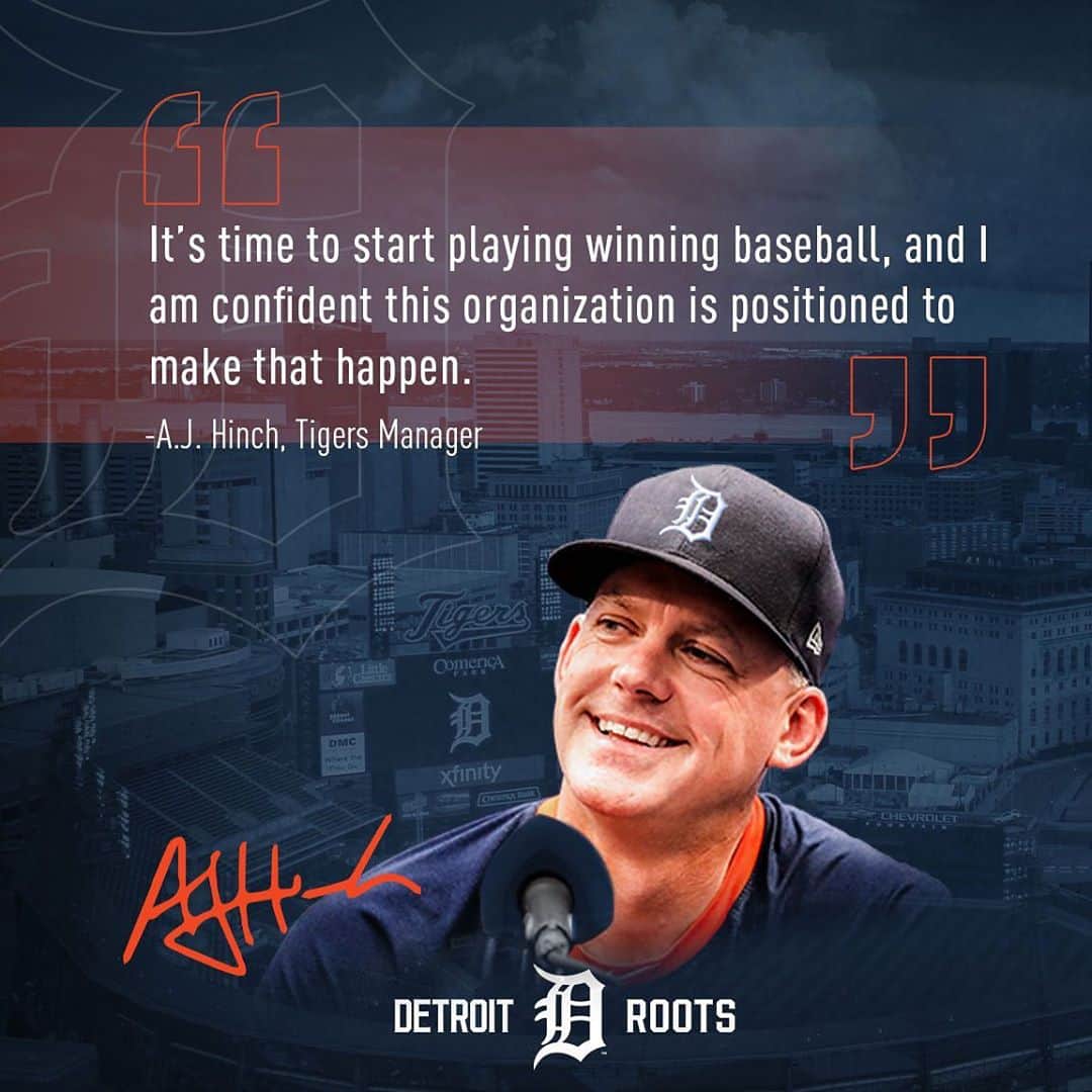 デトロイト・タイガースさんのインスタグラム写真 - (デトロイト・タイガースInstagram)「Can’t wait to get started, A.J.! #DetroitRoots」10月31日 4時12分 - tigers