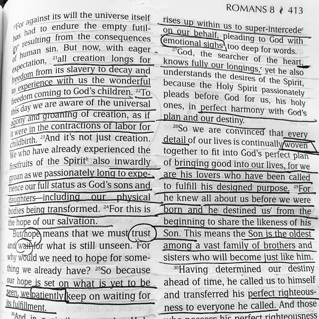 ブリット・ニコルのインスタグラム：「Everything we need is found right here in His word. He cares for you. Romans 8」