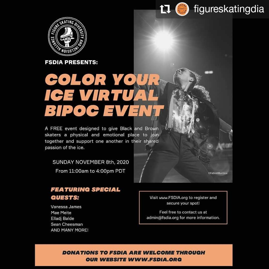 アッシャー・ヒルさんのインスタグラム写真 - (アッシャー・ヒルInstagram)「#Repost @figureskatingdia • • • • • • This one goes out to all of our #BIPOC Skaters.  We are having a special event just for you! .⠀⠀⠀⠀⠀⠀⠀⠀⠀ When: Sunday November 8th  Time: 11am - 4pm (PDT) Where: Zoom Cost: FREE . .⠀⠀⠀⠀⠀⠀⠀⠀ Please visit our website to resister to secure your spot : www.FSDIA.org  Our goal is to utilize our collective skills and talents to empower the next generation of BIPOC Skaters.  Can’t wait to see you there! .⠀⠀⠀⠀⠀⠀⠀⠀⠀ .⠀⠀⠀⠀⠀⠀⠀⠀⠀ .⠀⠀⠀⠀⠀⠀⠀⠀⠀ #FSDIA #coloryourice #bipocevent #virtualskating #virtualevent  #figureskater #almplifyblackvoices #amplifymelenatedskaters #amplifymelanatedvoices #figureskating #iceskate #skating #sports #iceskating #diversity #inclusion #equality #blacklivesmatter #blm  #blackskatersmatter #nojusticenopeace #skate #melanin #blackexcellence #change #blackandproud #blacklegacy #blackisbeautiful」10月31日 5時17分 - asherkwacie