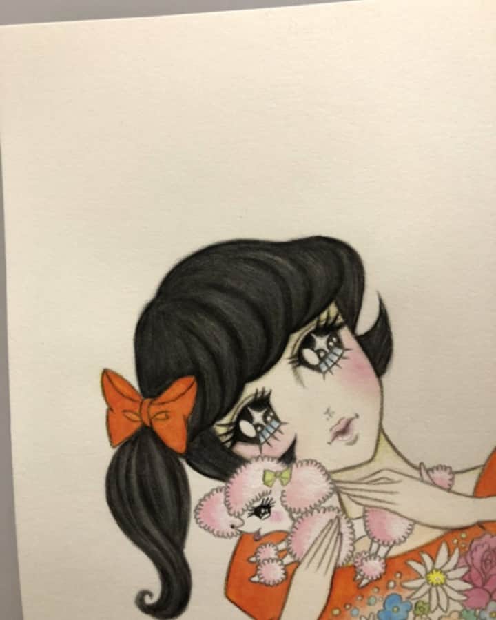 桃吐マキルのインスタグラム：「電子書籍用の表紙の絵を描いた」