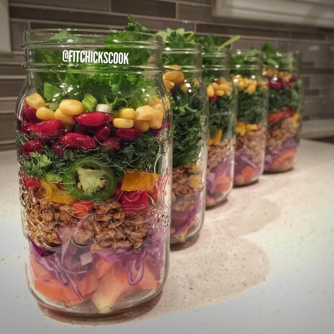 Flavorgod Seasoningsさんのインスタグラム写真 - (Flavorgod SeasoningsInstagram)「Taco Jars For The Week! 🌮⁠ -⁠ Tag a friend who needs to make these!!⁠ -⁠ Customer:👉 @fitchickscook⁠ Seasoned with:👉 #Flavorgod Taco Tuesday Seasoning⁠ -⁠ Add delicious flavors to any meal!⬇⁠ Click the link in my bio @flavorgod⁠ ✅www.flavorgod.com⁠ -⁠ From bottom to top: tomatoes, purple cabbage, ground turkey pan fried with @flavorgod taco Tuesday seasoning, red and yellow bell peppers, jalapeño rounds, kale, red kidney beans, corn, green onions and cilantro. So excited to shake it all up and devour it for lunch this week!⁠ -⁠ Flavor God Seasonings are:⁠ 🌮ZERO CALORIES PER SERVING⁠ 🌮MADE FRESH⁠ 🌮MADE LOCALLY IN US⁠ 🌮FREE GIFTS AT CHECKOUT⁠ 🌮GLUTEN FREE⁠ 🌮#PALEO & #KETO FRIENDLY⁠ -⁠ #food #foodie #flavorgod #seasonings #glutenfree #mealprep #seasonings #breakfast #lunch #dinner #yummy #delicious #foodporn」10月27日 1時03分 - flavorgod