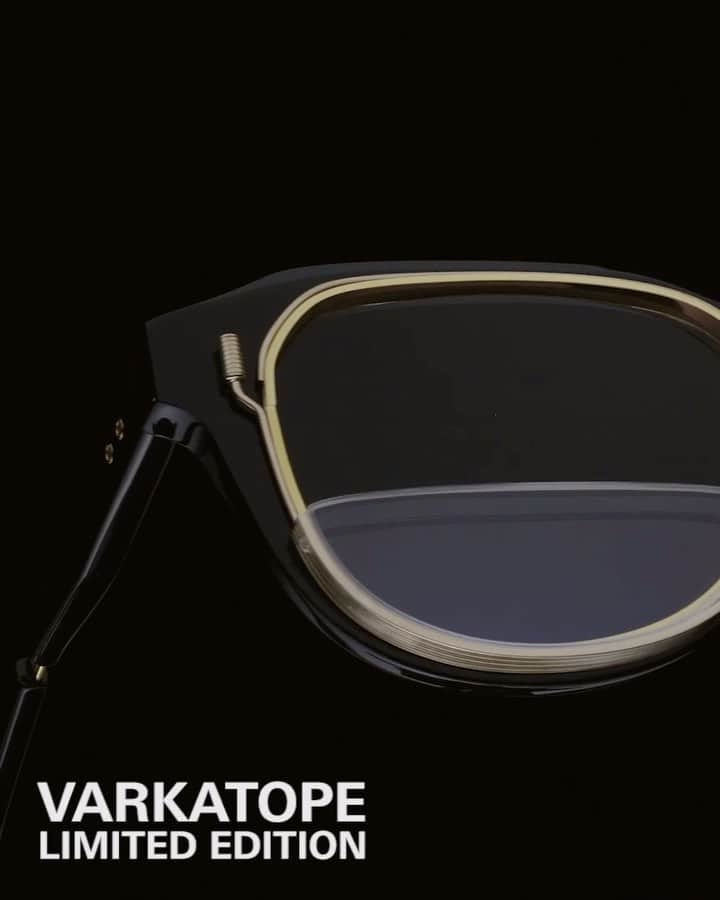 ディタのインスタグラム：「Introducing the Limited Edition VARKATOPE, DITA's most innovative combination frame to date. For the first time, a removable tension-held bifocal lens gracefully integrates with an external titanium lens rim allowing the wearer to utilize a Rx reading lens.  #DITA #DITAeyewear #LimitedEdition #DITAvarkatope #DITAsunglasses #ltdedition」