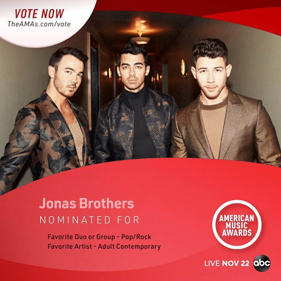 ニック・ジョナスさんのインスタグラム写真 - (ニック・ジョナスInstagram)「Wow so cool! Thanks @amas for the nominations!」10月27日 1時17分 - nickjonas