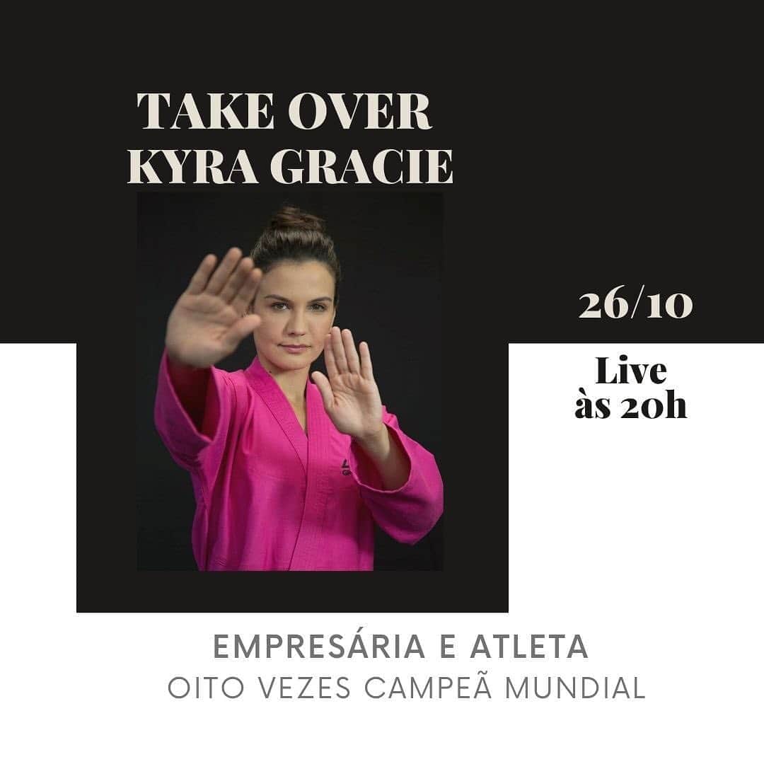Giovanna Antonelliのインスタグラム：「Acertou quem disse Kyra Gracie!!! Recebam com muito carinho essa mulher de garra, que superou os preconceitos dos tatames e se tornou 8 vezes campeã mundial. No papo de hoje, ela vai falar sobre a sua trajetória e como foi ser a primeira mulher da família Gracie a conquistar uma faixa preta. Kyra criou a própria academia de artes marciais, a @graciekore e desenvolveu uma metodologia de treinamento para mulheres e crianças. Ela ensina técnicas de defesa pessoal e é inspiração para muitas mulheres. Ansiosa para esse papo, tenho certeza que vocês vão amar!!!」