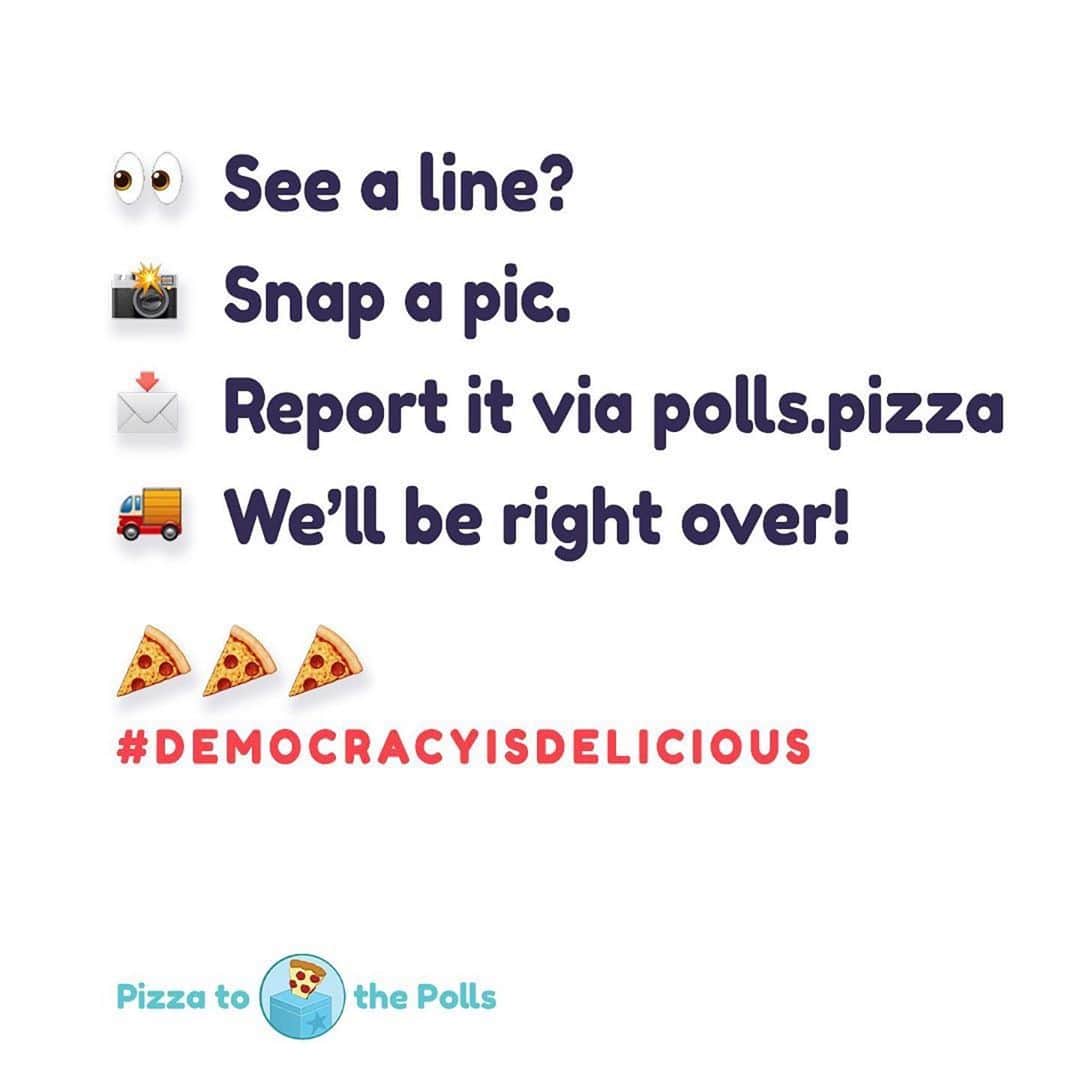 ソフィア・ブッシュさんのインスタグラム写真 - (ソフィア・ブッシュInstagram)「The record voter turn out this election is AMAZING! And it can also mean long lines at polling locations.  @pizzatothepolls is here to make those lines a little (or a lot!) easier. If you see a line at the polls today, head to polls.pizza/report to let them know! Once they know where the voters are waiting, they send 🍕🍩🍪 #DemocracyIsDelicious #VoteEarlyDay #Election」10月27日 2時50分 - sophiabush