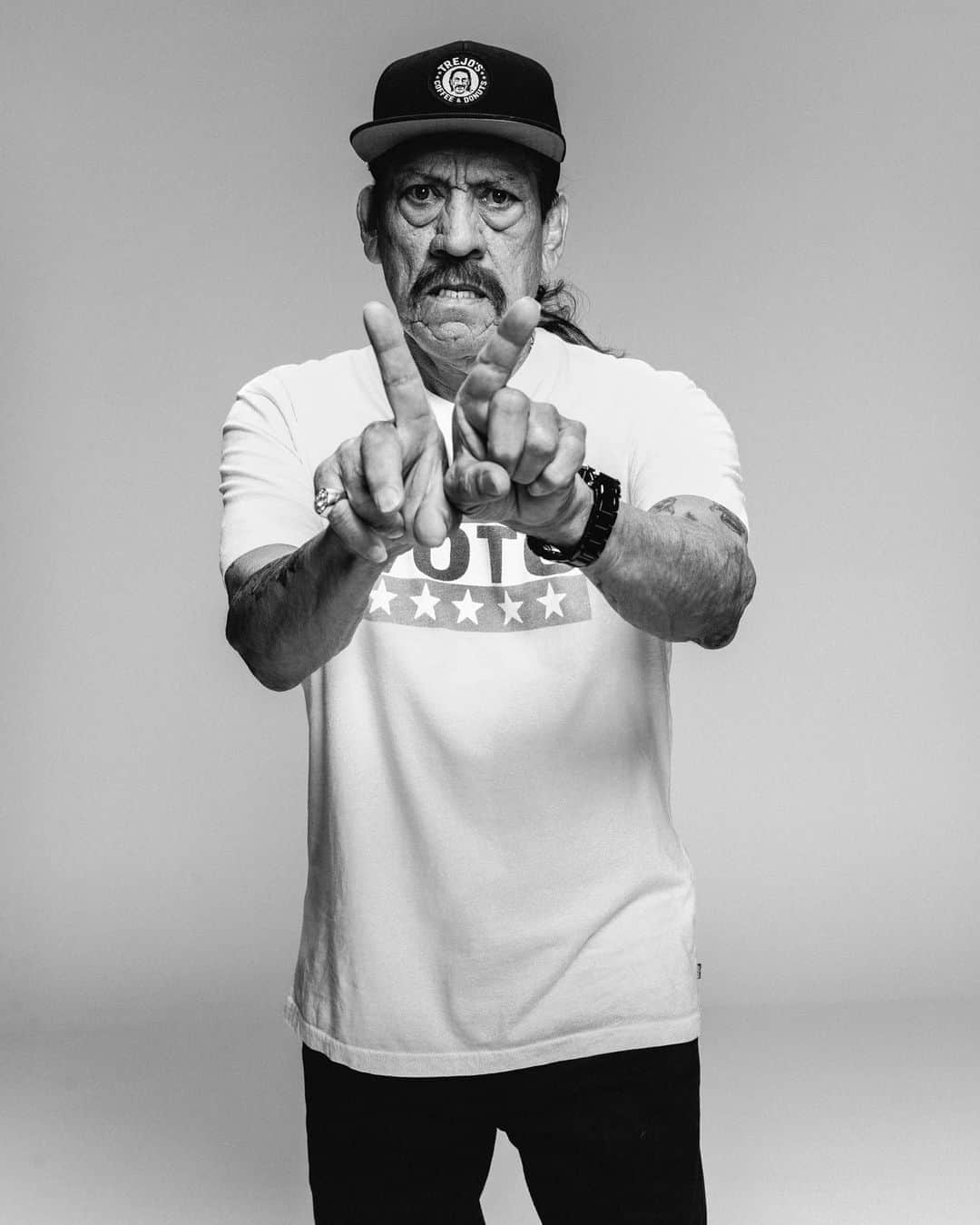 のインスタグラム：「Danny Trejo Actor & Activist   “Voting is the most powerful weapon that we have. Nothing else that we do can match our vote. If you want a say, if you want a change, VOTE.” . Photography by: @djenebaaduayom Styling by: @ecduzit」