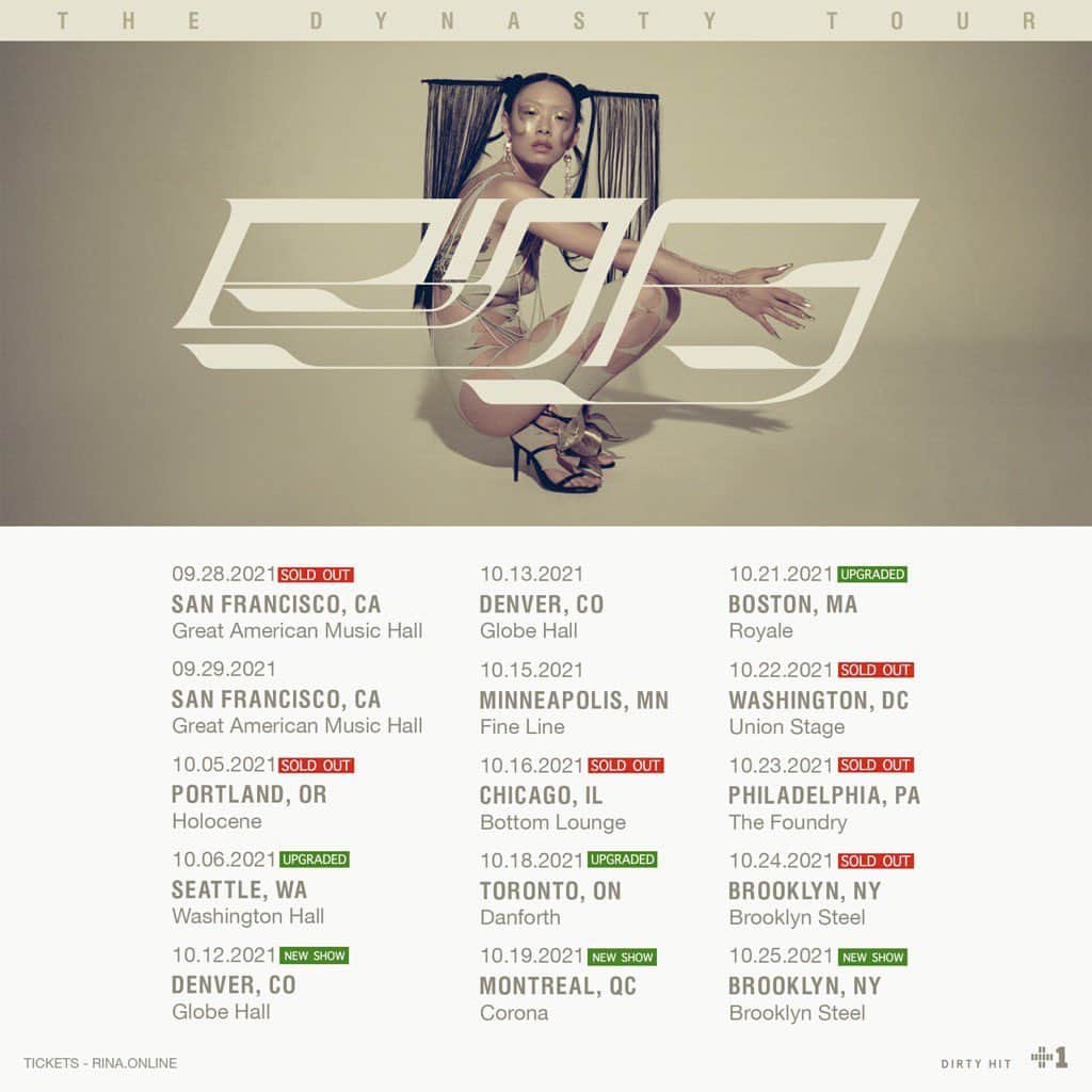 リナ・サワヤマのインスタグラム：「‼️NORTH AMERICA‼️  DUE TO PHENOMENAL DEMAND WE HAVE ADDED NEW DATES AND UPGRADED SOLD OUT VENUES:  💥 ALL TIX (EXCEPT TORONTO) AVAILABLE NOW VIA LINK IN BIO 💥 TORONTO ON SALE FRIDAY 💥 ALL ORIGINAL TICKETS (AND VIP) REMAIN VALID  💥 WE ARE STILL WORKING ON AN LA SHOW, HOLD TIGHT ❤️  we tried to upgrade every sold out venue but some were not possible 🥺 i promise I’ll come back! so plz dont buy tickets from unauthorised sellers or ticket bots in the comments section ! thank u @paradigmtalentagency for working so hard on this ❤️   GO GO GO GO BEFORE THEY SELL OUT AGAIN」