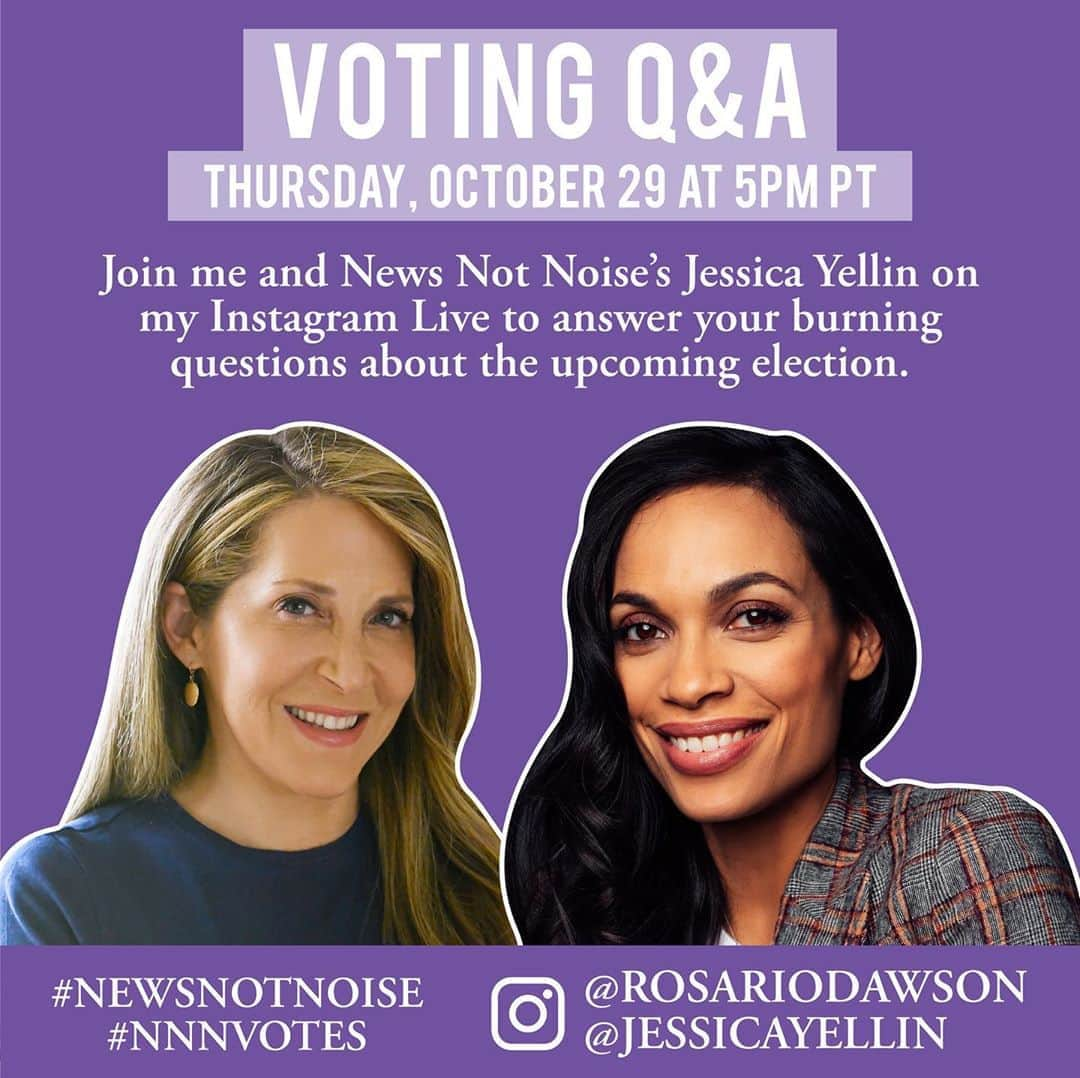 ロザリオ・ドーソンさんのインスタグラム写真 - (ロザリオ・ドーソンInstagram)「Got pressing questions about voting still unanswered? Jessica Yellin and I are here for you! I’ve been following @jessicayellin for awhile. Getting clear-precise-honest-thorough  reporting is necessary now more than ever and her posts have gotten me through the confusion and frustration of this quarantine and beyond. Please give her a follow and tune in for a listen this Thursday on my IG Live...! #NewsNotNoise #NNNVOTES @votolatino #VotoLatino」10月27日 3時48分 - rosariodawson