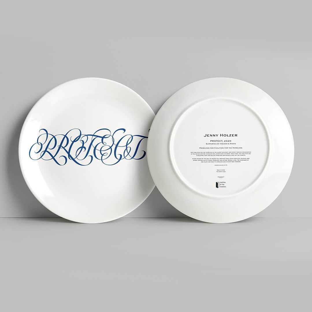 HYPEBEASTさんのインスタグラム写真 - (HYPEBEASTInstagram)「@hypebeastart: New York's Coalition for the Homeless (@nyhomeless) and 50 artists have teamed up to design limited edition porcelain plates to help raise funds towards providing food, crisis services, housing, and other critical aid to thousands of homeless and at-risk people a day. Some of the highlights include Yoshitomo Nara’s plate featuring the Japanese artist’s signature, child-like character, Jenny Holzer’s variant that portrays the word “Protect” in script, a colorful composition featuring abstract elements by Eddie Martinez, a vivid design by Nina Chanel Abney spotlighting her geometric subjects and more. The plates are produced in limited editions of 175 and will be available for $175 apiece starting November 16.⁠⠀ Photo: New York’s Coalition for the Homeless」10月27日 4時17分 - hypebeast