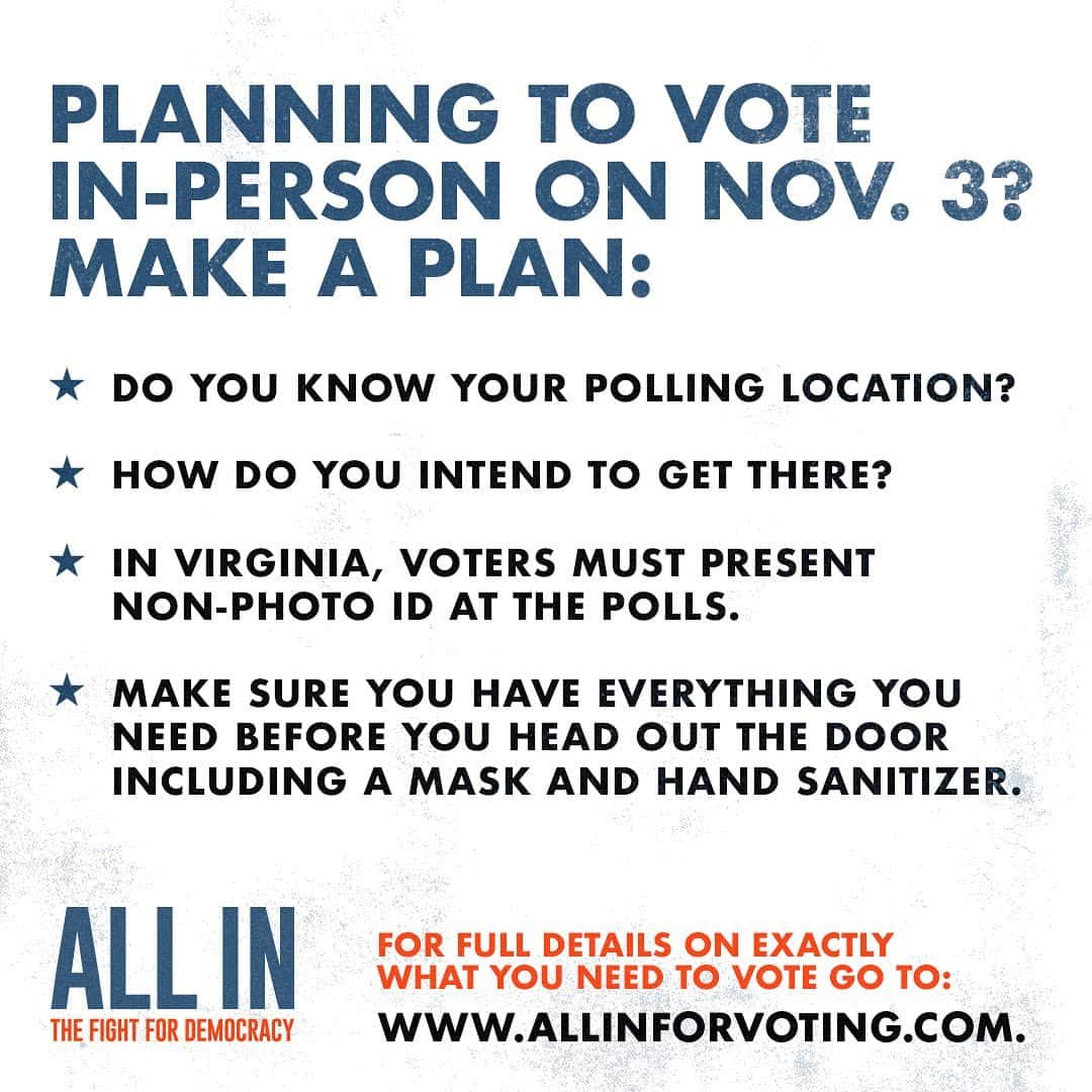 グラント・ガスティンのインスタグラム：「Heading to the polls in person next week in Virginia? Find out more about what you need to bring with you to cast a safe and socially distanced vote at www.allinforvoting.com (link in bio) #AllInForVoting」
