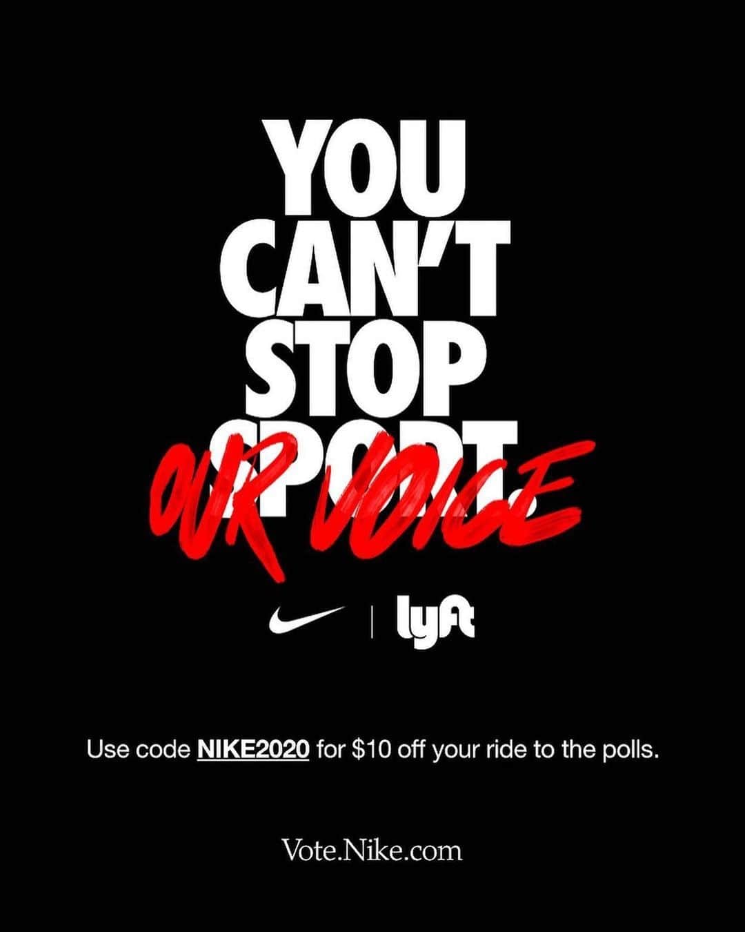 Migosさんのインスタグラム写真 - (MigosInstagram)「Need a ride to the polls? From 10/24 – 10/30 from 6AM – 8PM get a FREE ride to the polls. Use Lyft Code: NIKE2020  @nike  @lyft」10月27日 5時44分 - migos